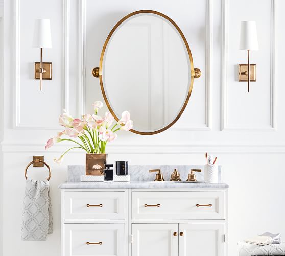 Gold Oval Mirror Bathroom Off 62, Oval Gold Mirror For Bathroom
