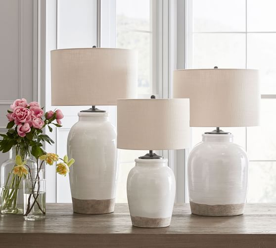 Miller Ceramic Table Lamp Ivory, Pottery Barn Sofa Table Lamps