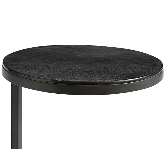 Duke Accent Side Table Pottery Barn, Round Metal Accent Table Black
