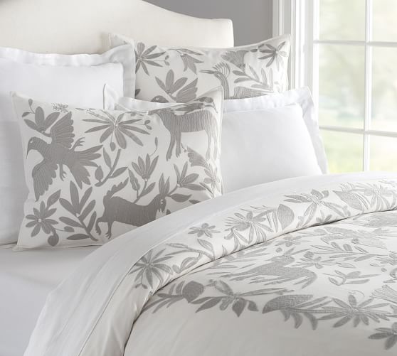 Patterned Duvet Cover Sham Pottery Barn, Mexican Embroidered Duvet Cover