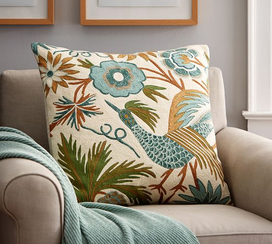 crewel pillow covers