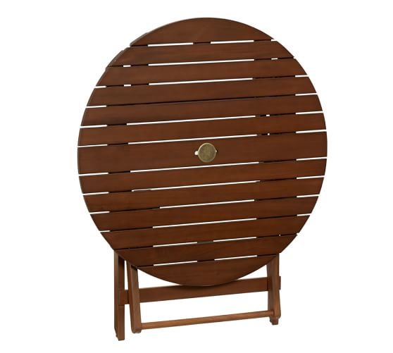 Mahogany Folding Patio Bistro Table, 36 Inch Round Wood Folding Table
