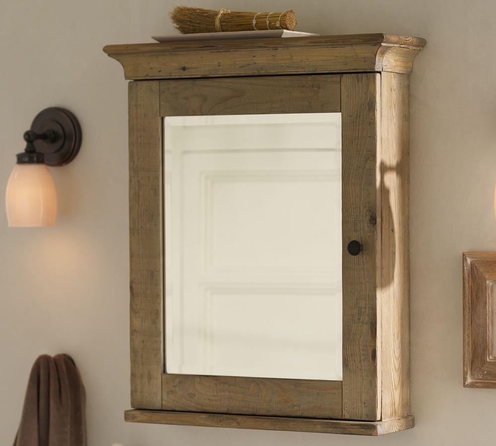 Mason Reclaimed Wood Wall Mounted, Barn Wood Medicine Cabinet With Mirror