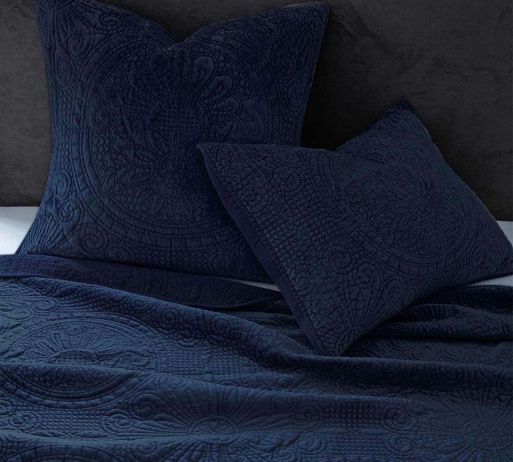 Velvet Medallion Quilt & Sham Velvet Bedding Pottery Barn