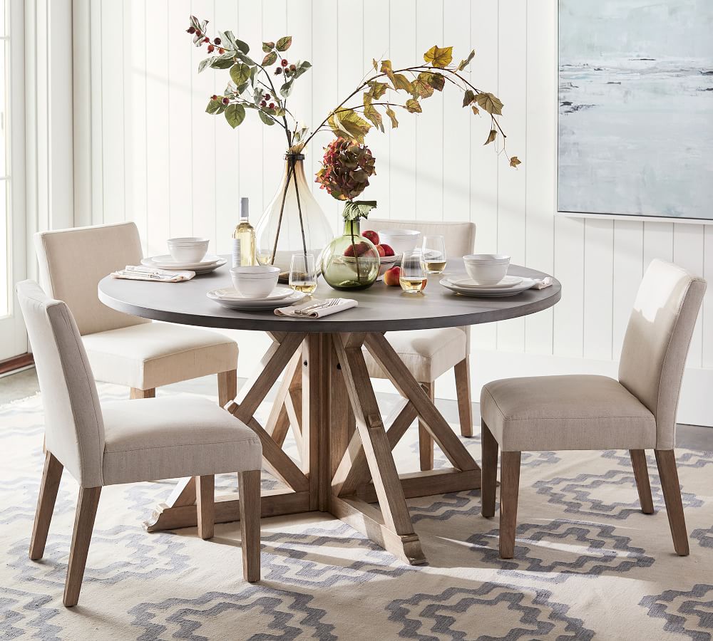 Brooks Round Pedestal Dining Table, How To Set Up A Round Dining Table