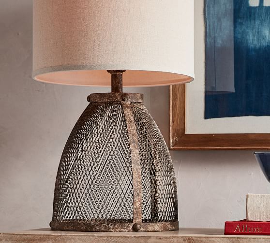 Zadie Caged Wire Table Lamp Pottery Barn, Pottery Barn Caged Glass Table Lamp