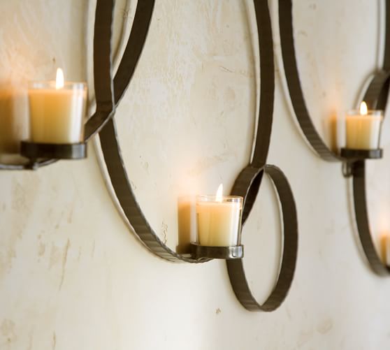 Circles Wall Mount Votive Holder Pottery Barn - Metal Wall Tealight Candle Holder