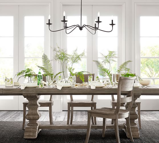 Lucca Iron Chandelier Pottery Barn, How Big Chandelier For Dining Room Table