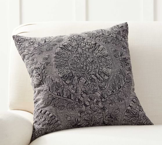 pottery barn embroidered pillow