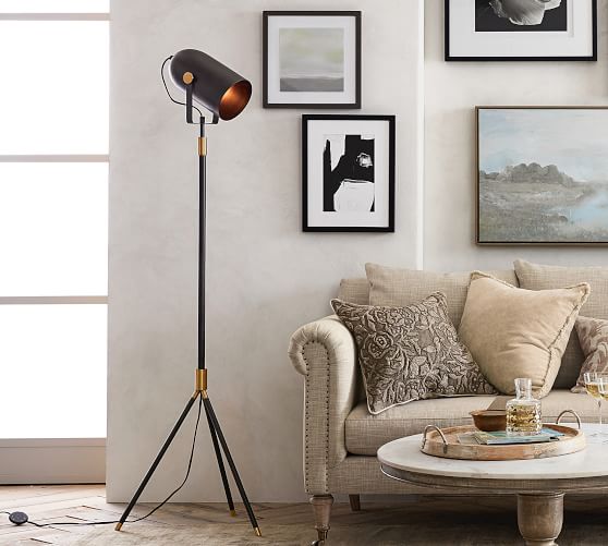 Peyton Tripod Task Floor Lamp Pottery Barn Peyton Tripod Task Floor Lamp Pottery, Floor Lamps With Table Pottery Barn