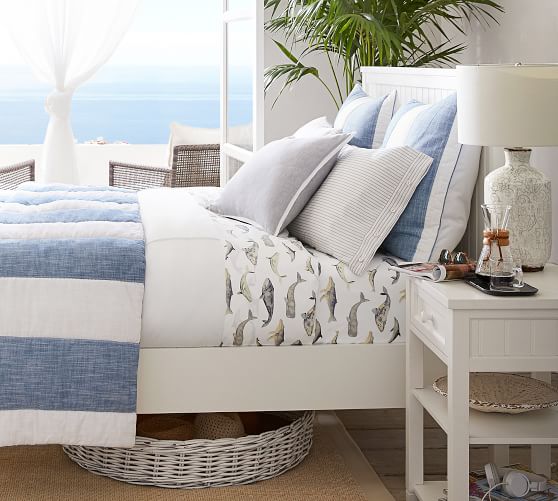 pottery barn whale sheets