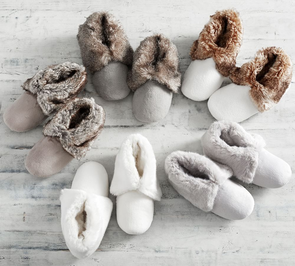 fuzzy white slipper boots