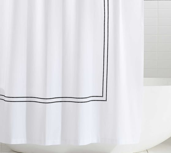 Pearl Embroidered Organic Shower, Non Toxic Shower Curtain Uk