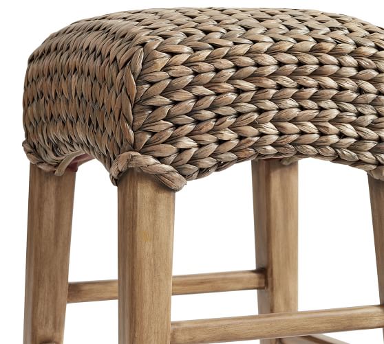 Seagrass Backless Counter Stool, Pottery Barn Wicker Bar Stools