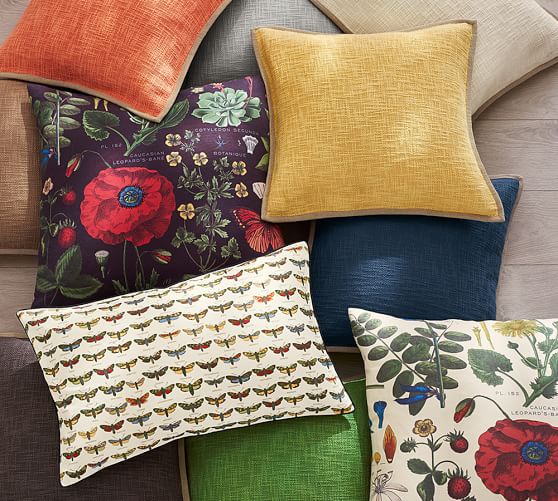 botanical print pillows