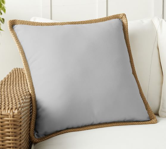 Faux Natural Fiber Trim Indoor Outdoor Pillows Pottery Barn Faux Natural Fiber Trim Indoor Outdoor, Burlap Outdoor Throw Pillows Clearance