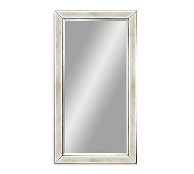 Beveled Glass Beaded Rectangular Wall Mirror Large Pottery Barn Beveled Glass Beaded Rectangular Wall, How To Hang A Large Beveled Mirror