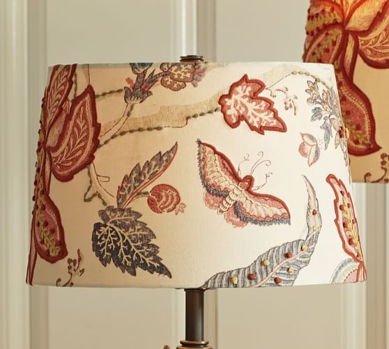 Guiliana Palampore Embroidered Tapered, Embroidered Lamp Shades