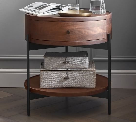 Warren 22 Round Nightstand Pottery Barn Warren 22 Round Nightstand Pottery Barn, Round Nightstand Table Skirt
