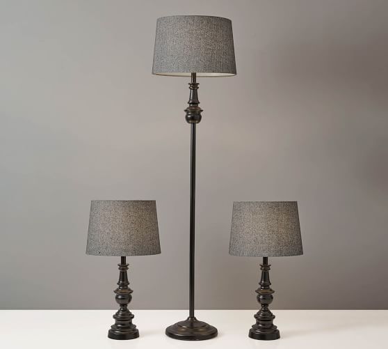 Cass Metal Floor Table Lamp Set, Matching Table And Floor Lamp Sets