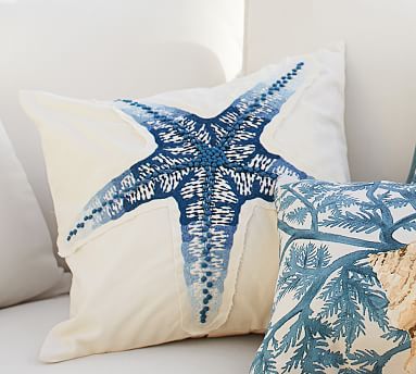 pottery barn blue throw pillows