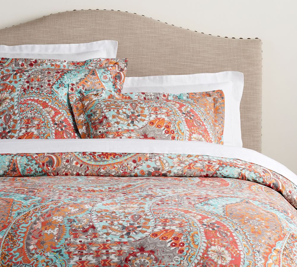 Paloma Paisley Organic Percale Patterned Duvet Cover & Sham Pottery Barn