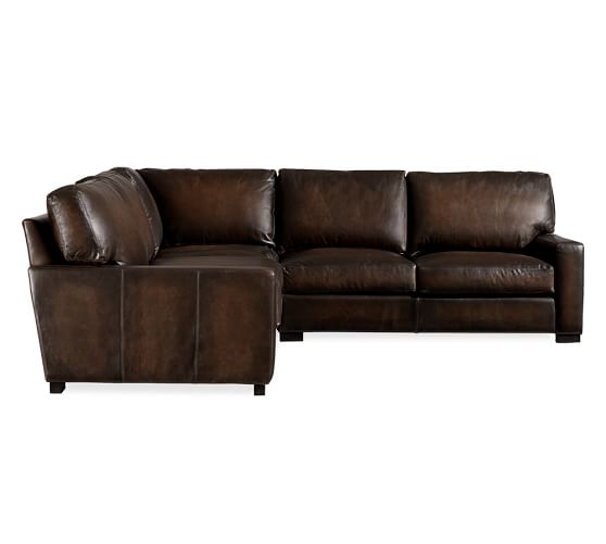 Turner Square Arm Leather 3 Piece L, Leather Sectional Pieces