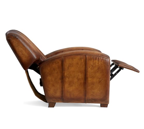 Elliot Leather Recliner Pottery Barn, Leather Cigar Chair