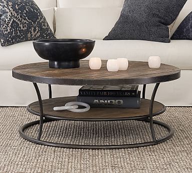 Bartlett 42 5 Round Reclaimed Wood, Pottery Barn Round Glass Coffee Table