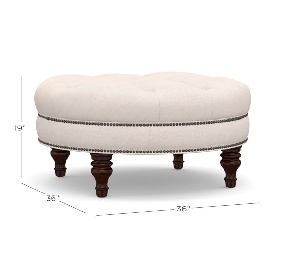 Martin Upholstered Round Ottoman, Round Ottoman Furniture