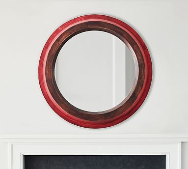 Sawyer Round Wall Mirror Red, Round Mirror Red Frame