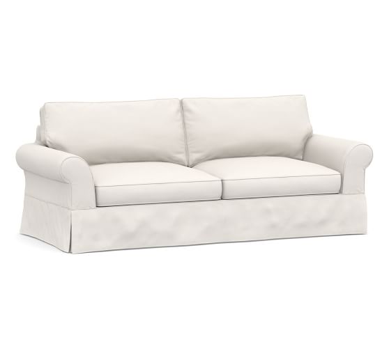 Pb Comfort Roll Arm Slipcovered Sleeper, Sofa Bed White