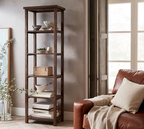 Narrow Etagere Bookcase Pottery Barn, Pottery Barn Small Spaces Ladder Bookcase