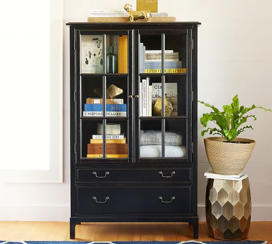 Bronson 40 X 65 Bookcase With Doors, Pottery Barn Bookcase Bed