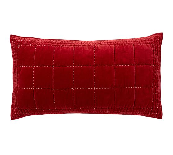 red pillow sham