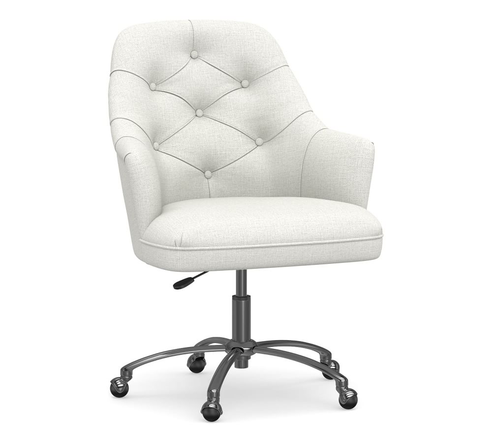 Everett Upholstered Desk Chair Ivory, Upholstered Desk Chair With Arms
