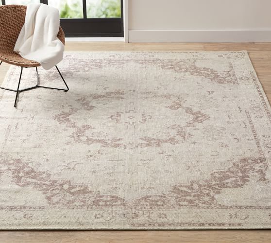 Candace Printed Handwoven Viscose Rug, Pottery Barn Area Rug