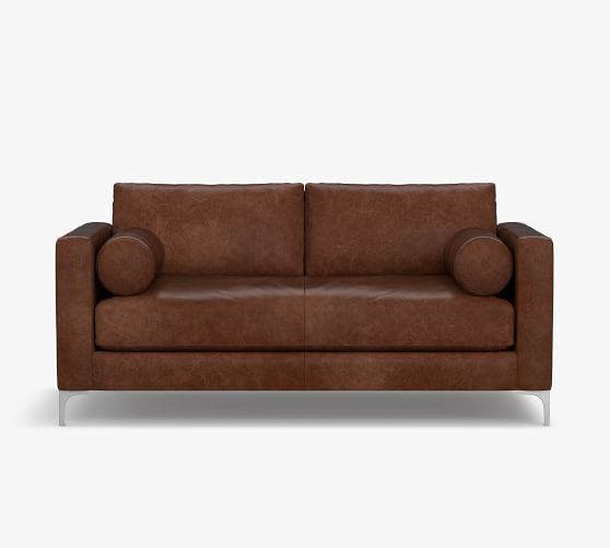 Jake Leather Bolster Cushion Sofa, Leather Bolster Cushions