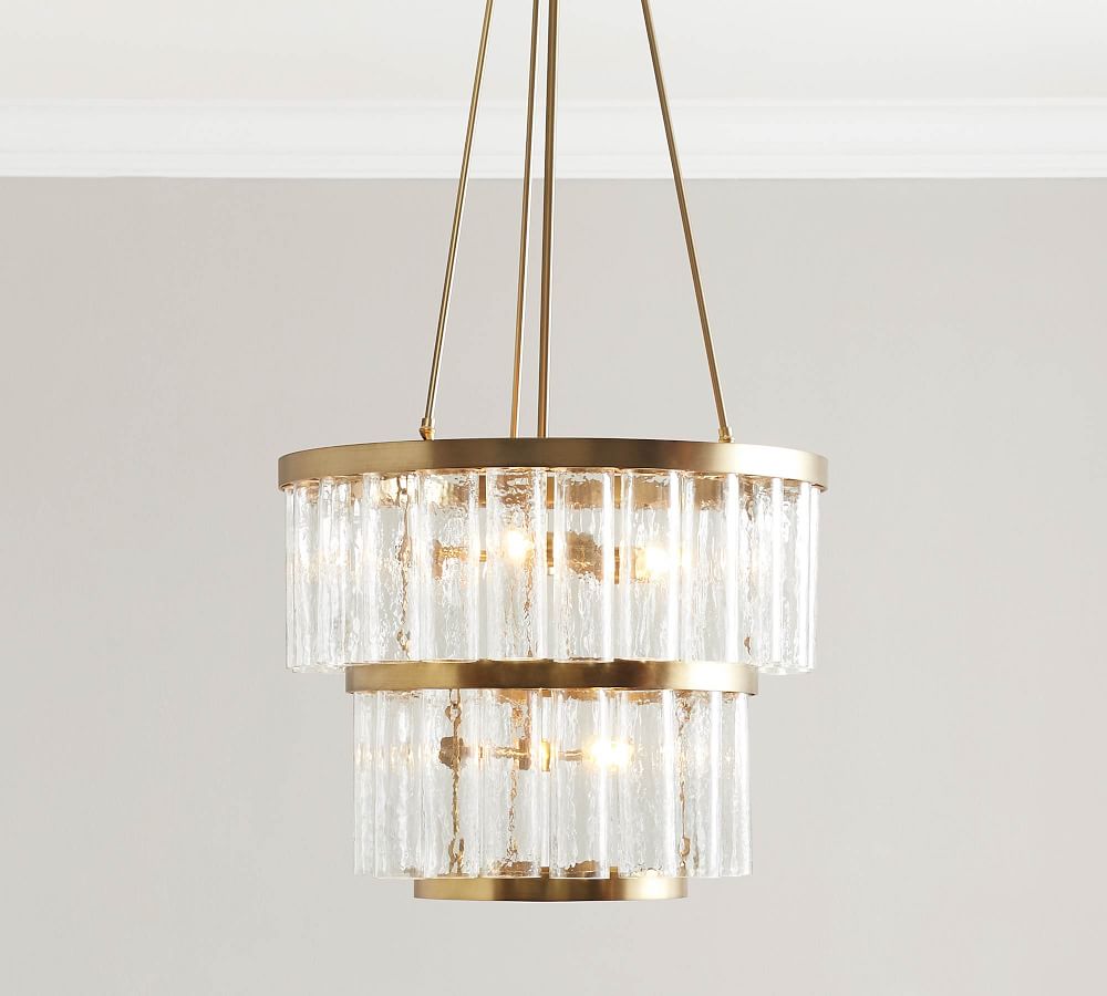 Kent Recycled Glass Tiered Chandelier | Pottery Barn