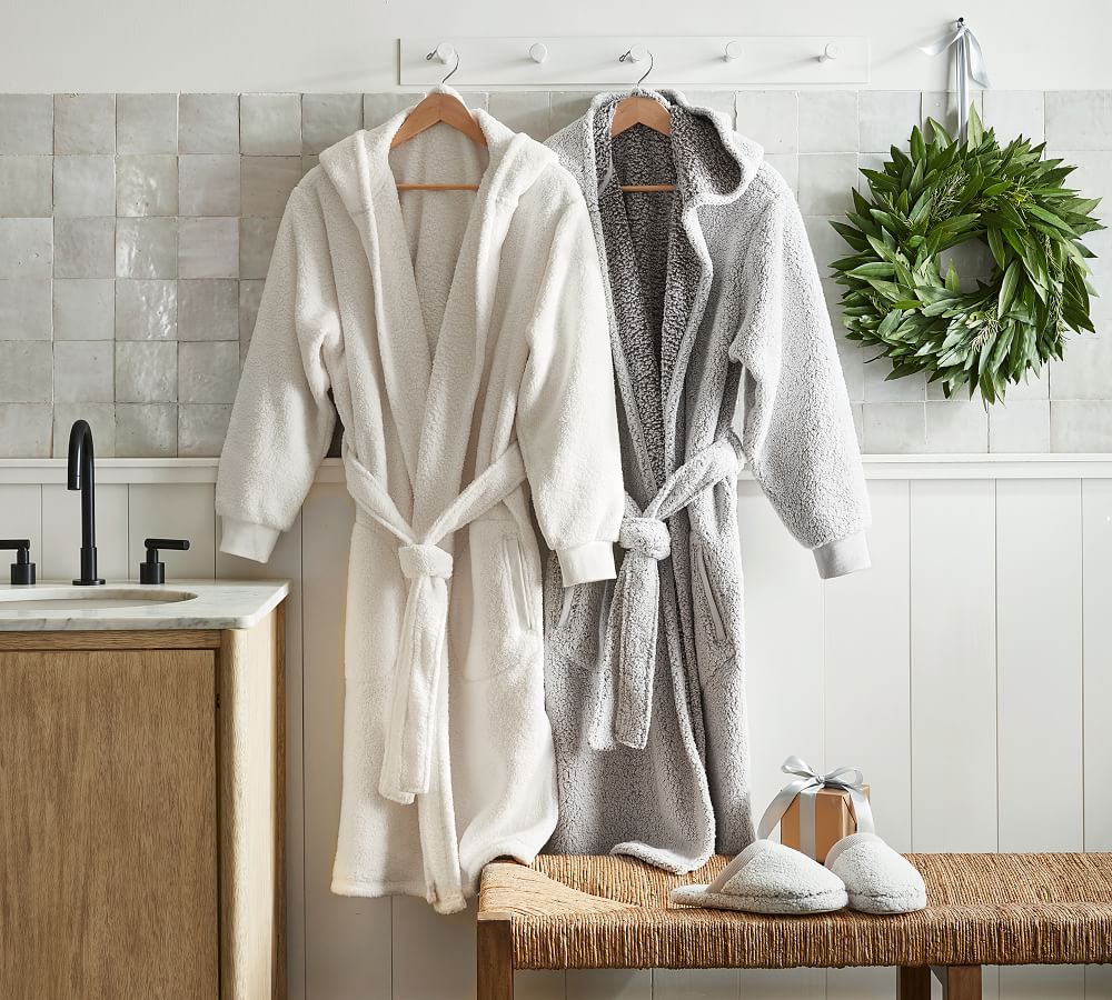 Ivory Coziest Sherpa Robe, Medium Pottery Barn