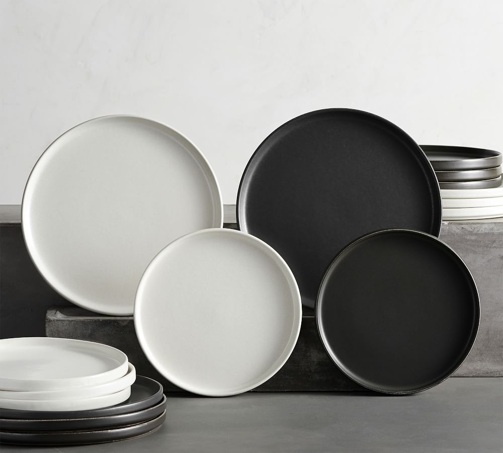 white stoneware plates