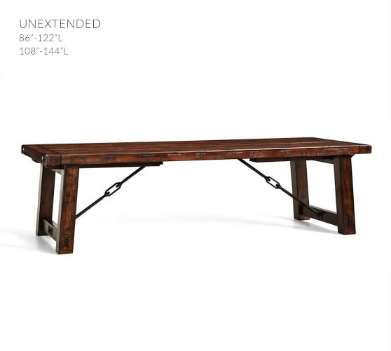Benchwright Extending Dining Table, 144 Inch Dining Room Tables