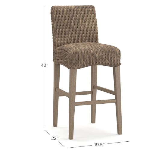 Seagrass Bar Counter Stools Pottery, High Top Wicker Bar Stools