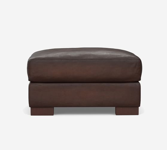 Turner Leather Ottoman Pottery Barn, Large Leather Ottoman