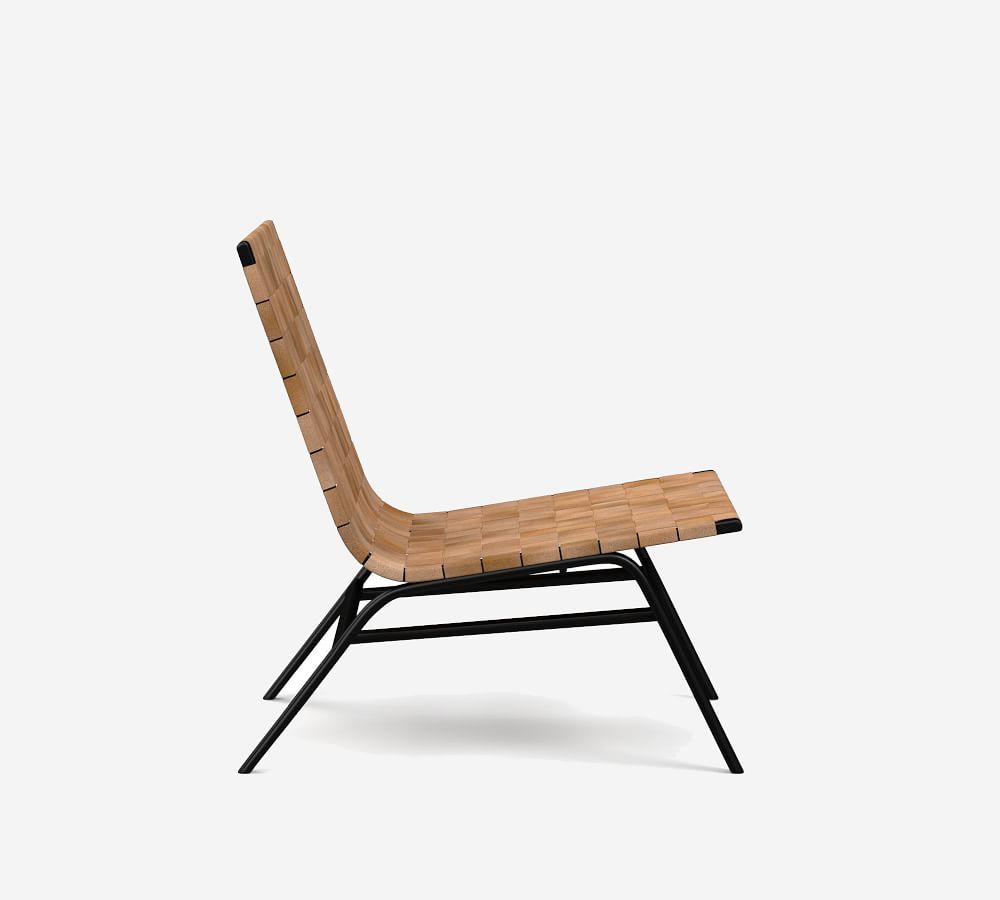 Shay Woven Leather Accent Chair | Pottery Barn