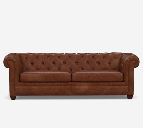 Chesterfield Leather Sofa Pottery Barn, 6 Foot Leather Sofa