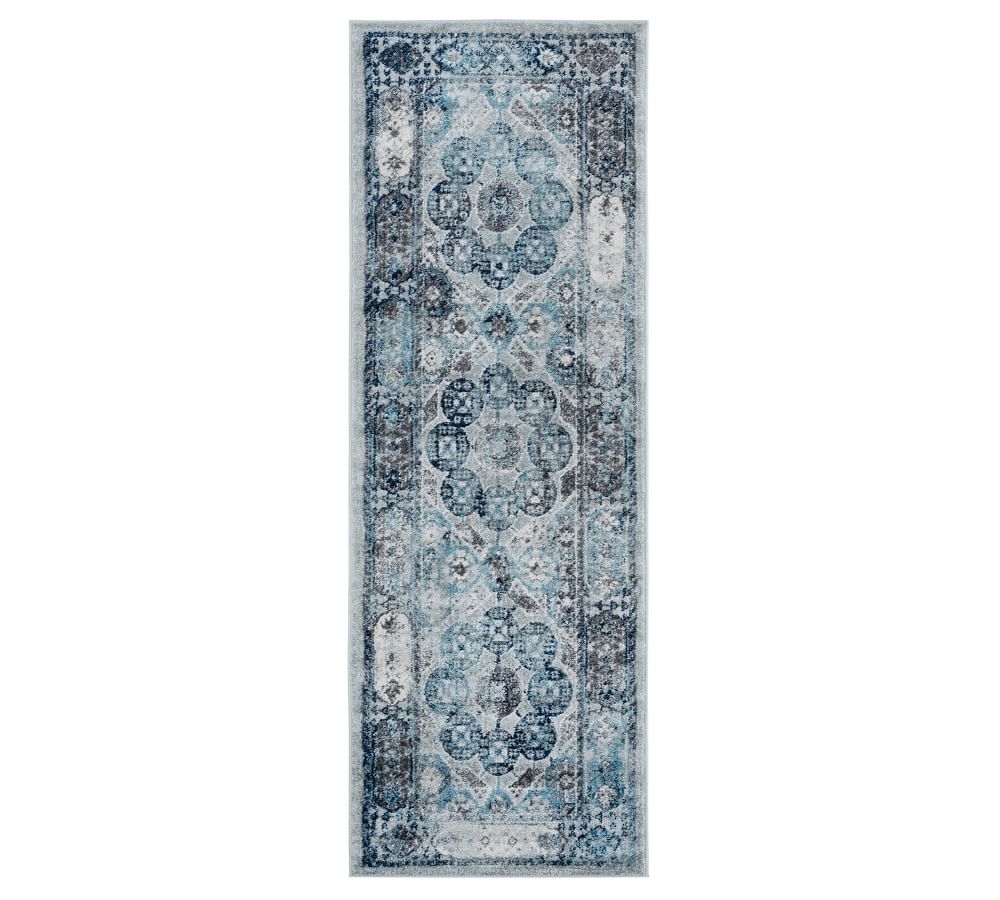 Blue Amaryllis Synthetic Rug | Patterned Rugs | Pottery Barn