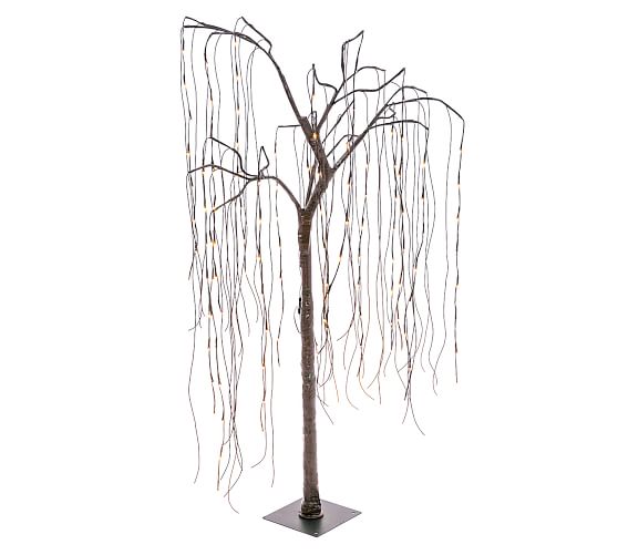 LARGE TREE PERFECT FOR TWIG OR TREAT! POTTERY BARN LIT WEEPING WILLOW CREEPY 