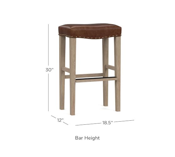 Manchester Backless Leather Bar, How To Recover Bar Stools With Leather