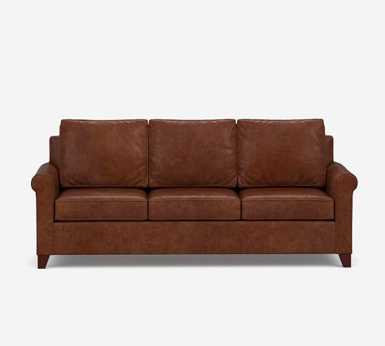 Cameron Roll Arm Leather Sofa Pottery Barn Cameron Roll Arm Leather Sofa Pottery, Round Arm Leather Sofa
